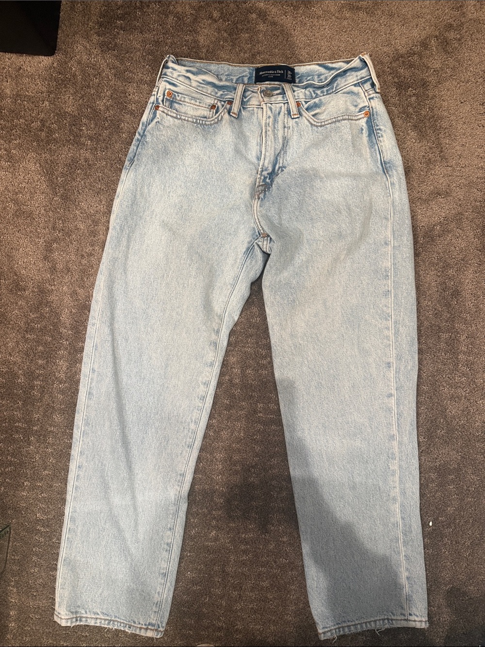 Abercrombie & Fitch Men's Loose Fit Light Blue Denim Jeans